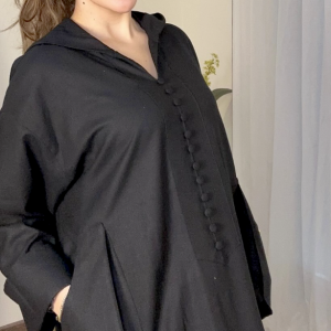 Jellaba 100% Lin noir