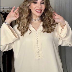 Jellaba en Crepe Jaune